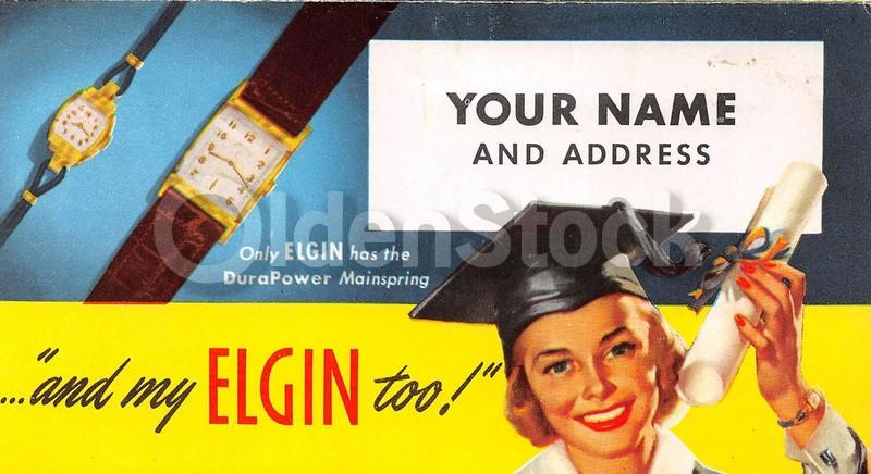 Elgin Watches Graduation Gifts Vintage Graphic Advertising Price List Flyer