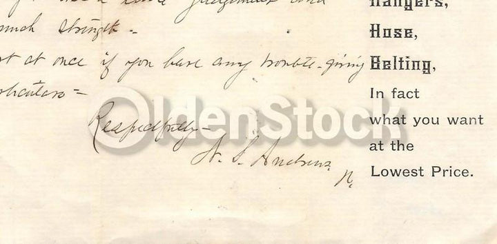 N. S. Andrews Dairy Farm Tools Dubuque Iowa Antique Signed Advertising Letter 18