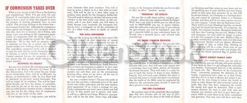 If Communism Takes Over Vintage Patriotic Christian Religious Tract