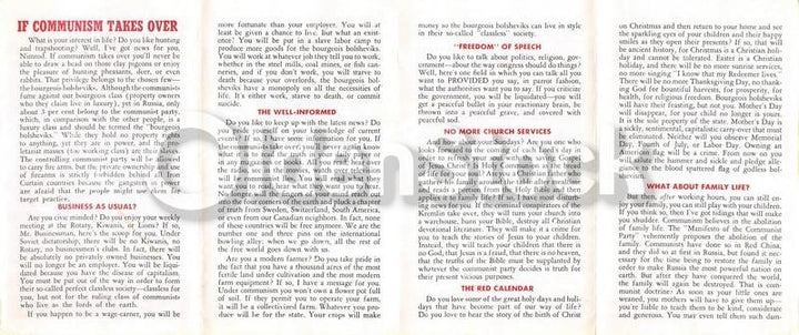 If Communism Takes Over Vintage Patriotic Christian Religious Tract