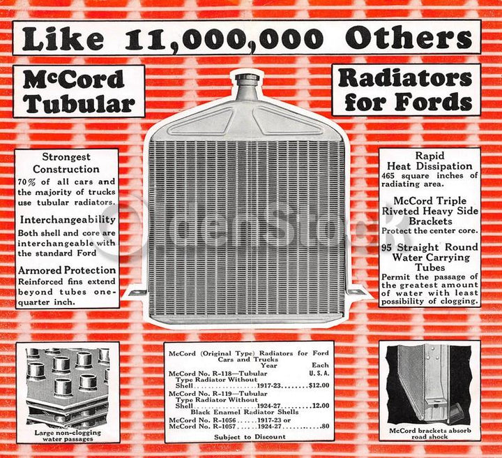 McCord Radiators Detroit Manufacturers Antique Graphic Advertising Flyer