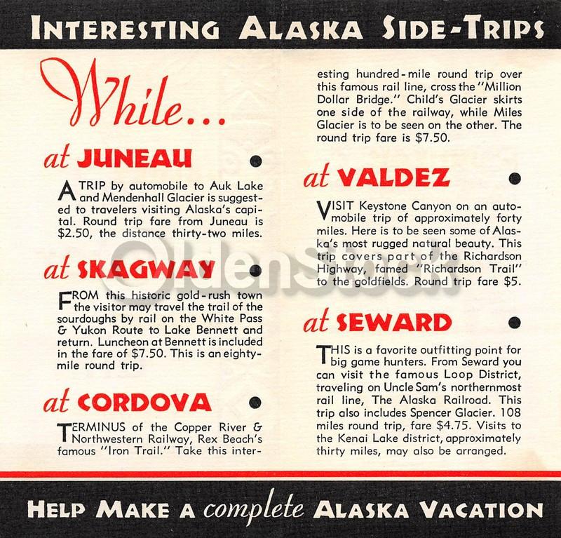 Alaska Steamship Line Antique Graphic Advertising Rail & Air Travel Flyer