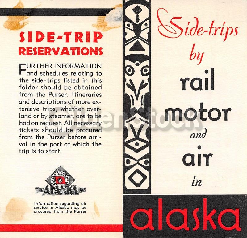 Alaska Steamship Line Antique Graphic Advertising Rail & Air Travel Flyer