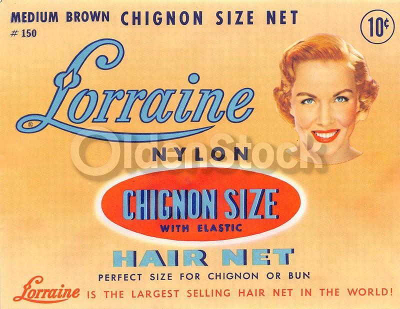 Lorraine Nylon Hair Net Vintage Lady's Fashion Graphic Advertising