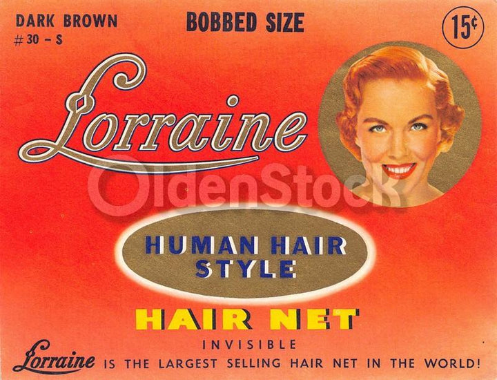 Lorraine Nylon Hair Net Vintage Women's Fashion Graphic Advertising