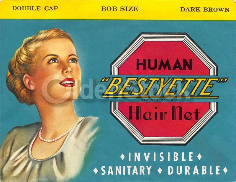 Bestyette Human Hair Net Vintage Women's Fashion Graphic Advertising