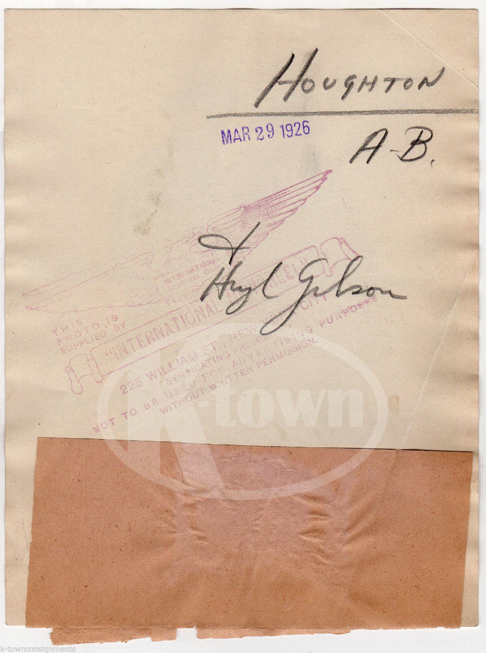 HUGH GIBSON FOREIGN SERVICE DISARMAMENT DIPLOMAT ANTIQUE NEWS PRESS PHOTO 1926 - K-townConsignments