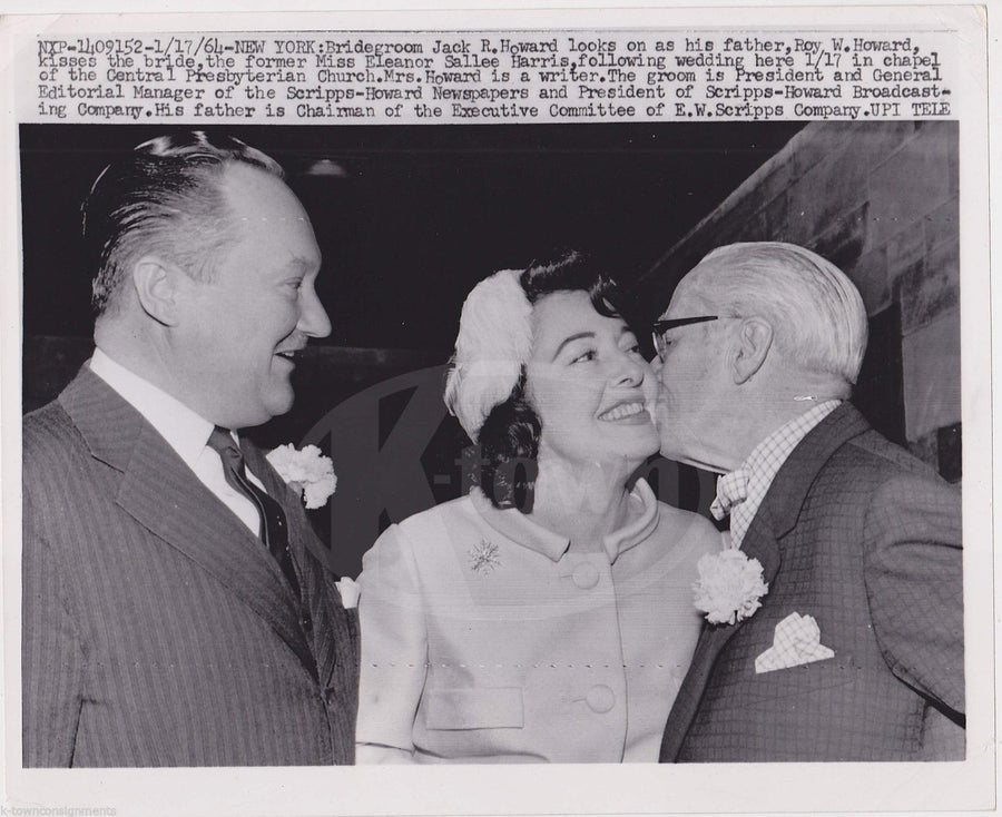 JACK HOWARD SCRIPPS-HOARD NEWSPAPER PRESIDENT WEDDING VINTAGE NEWS PRESS PHOTO - K-townConsignments