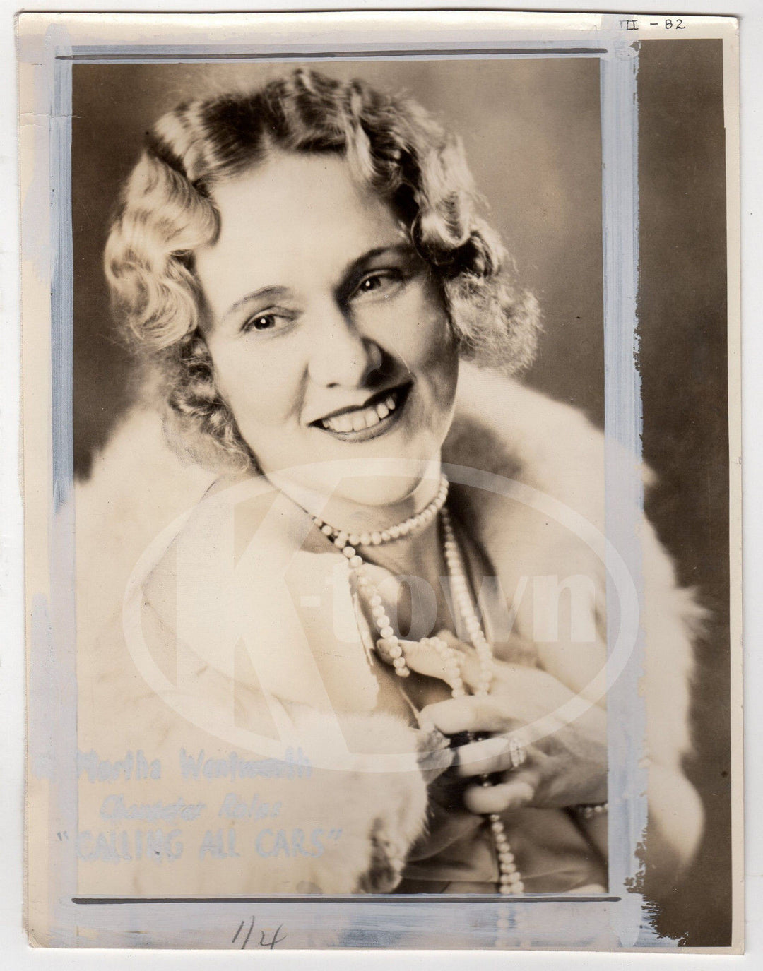 MARTHA WENTWORTH ABBOTT & CONSTELLO RADIO ACTRESS VINTAGE PASTE-UP PRESS PHOTO - K-townConsignments