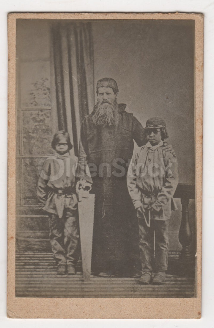 Australian Aborigines Benedictine Monk Boys Rare Antique CDV Photo