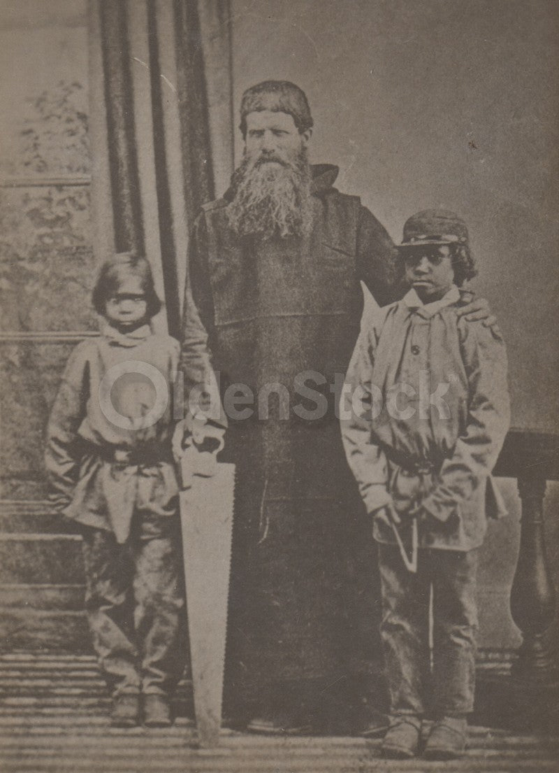 Australian Aborigines Benedictine Monk Boys Rare Antique CDV Photo