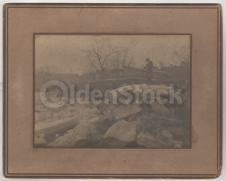 Susquehanna River Great Ice Jam Flood 1904 Antique Disaster Photos on Board Archive