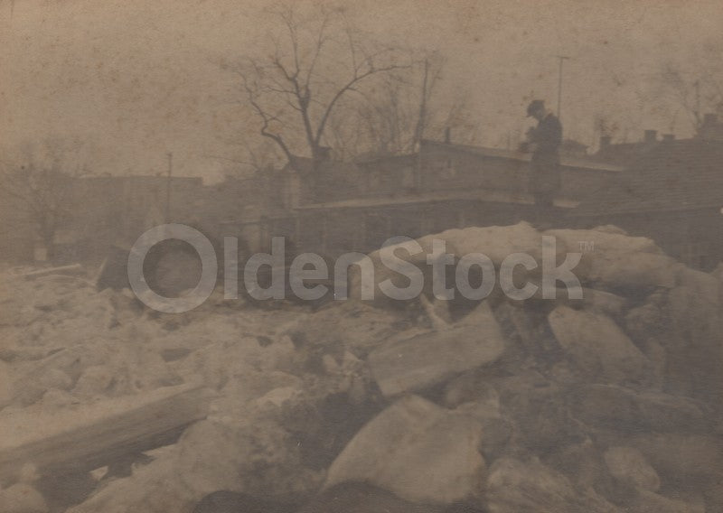 Susquehanna River Great Ice Jam Flood 1904 Antique Disaster Photos on Board Archive