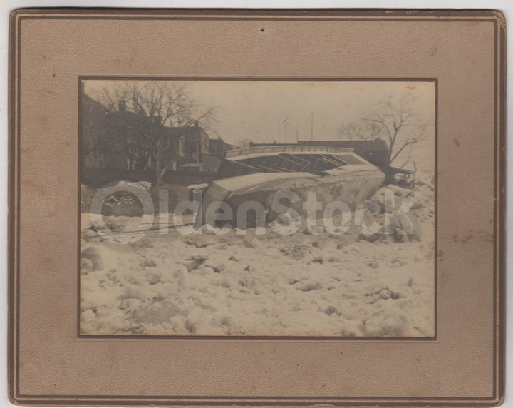 Susquehanna River Great Ice Jam Flood 1904 Antique Disaster Photos on Board Archive
