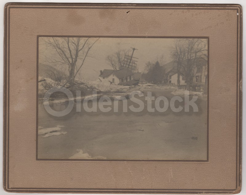 Susquehanna River Great Ice Jam Flood 1904 Antique Disaster Photos on Board Archive
