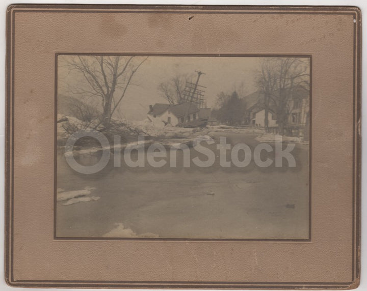 Susquehanna River Great Ice Jam Flood 1904 Antique Disaster Photos on Board Archive
