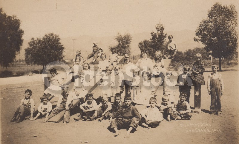 Luther Burbank School Santa Rosa California Antique Recess Class Photo 1913