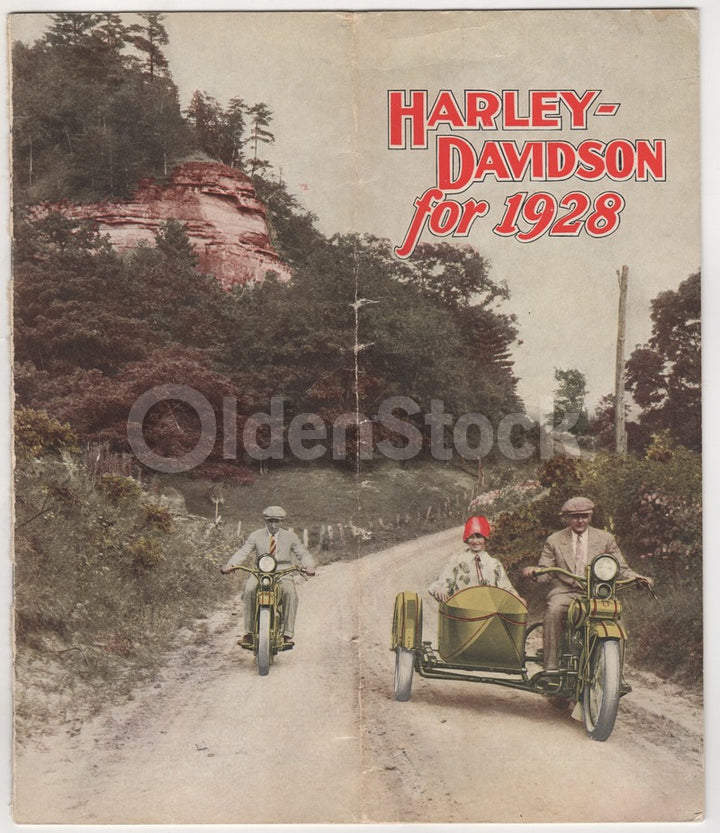 Harley Davidson Motorcycles Antique Graphic Advertising Sales Catalog 1928