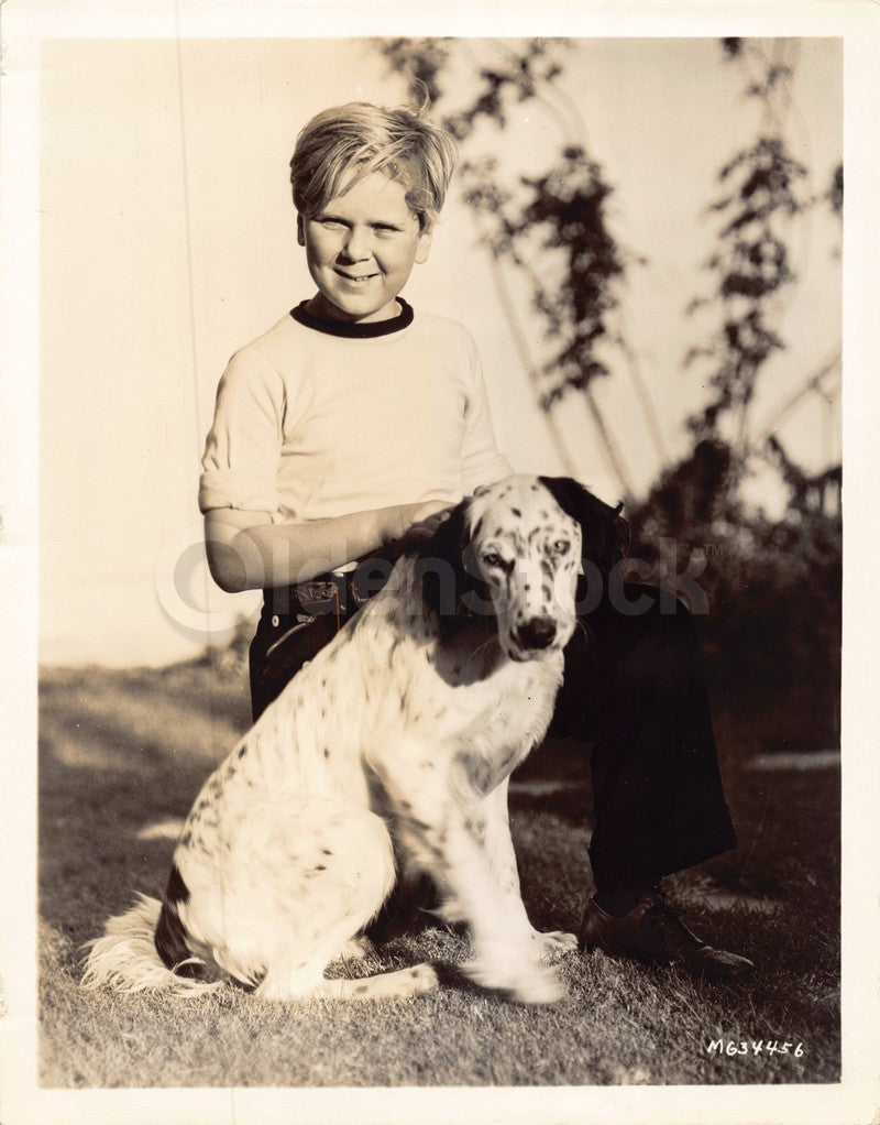 Jackie Cooper Skippy Movie Child Actor & Dog Vintage Publicity Photo