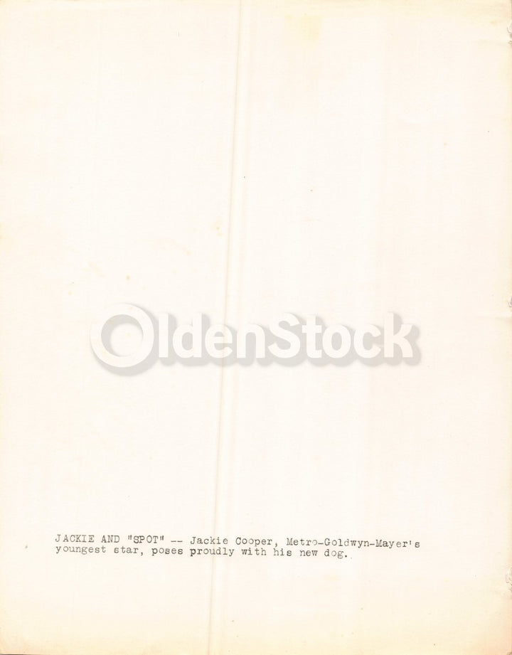 Jackie Cooper Skippy Movie Child Actor & Dog Vintage Publicity Photo