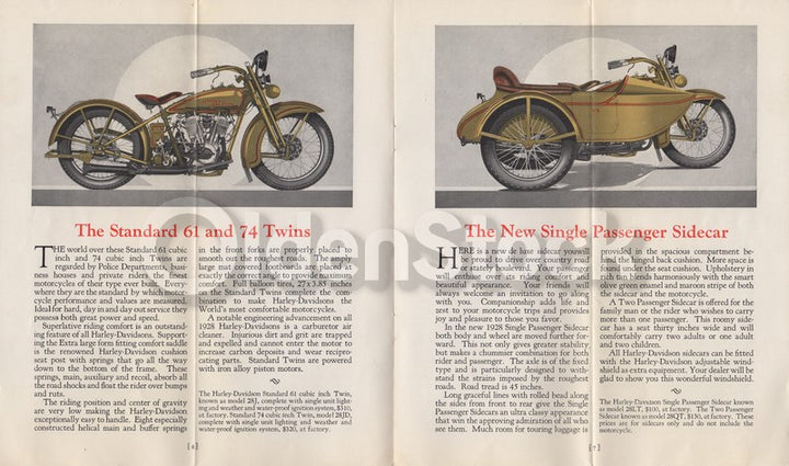 Harley Davidson Motorcycles Antique Graphic Advertising Sales Catalog 1928
