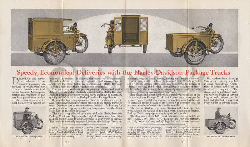 Harley Davidson Motorcycles Antique Graphic Advertising Sales Catalog 1928