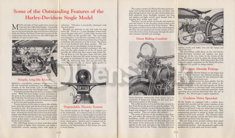 Harley Davidson Motorcycles Antique Graphic Advertising Sales Catalog 1928