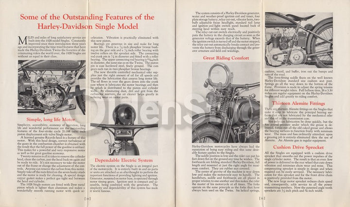 Harley Davidson Motorcycles Antique Graphic Advertising Sales Catalog 1928