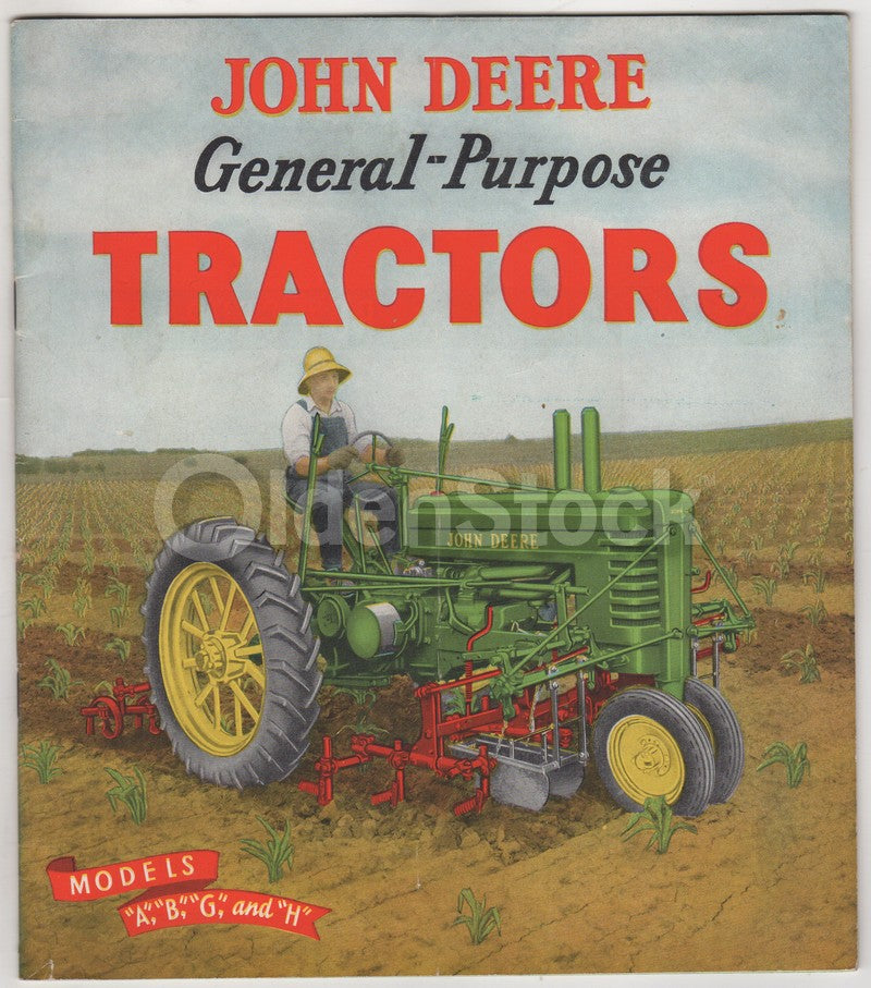 John Deere Tractors Model A B G H Graphic Advertising Sales Catalog 1940