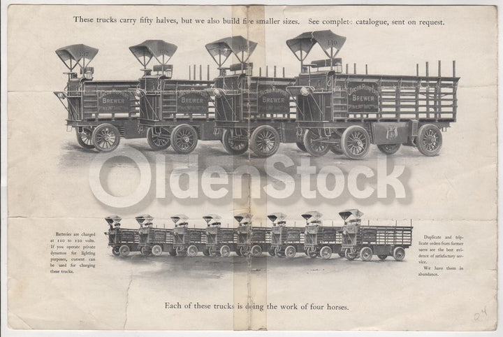 Rainier Electric Automobile Work Trucks Antique Advertising Sales Flyer 1903