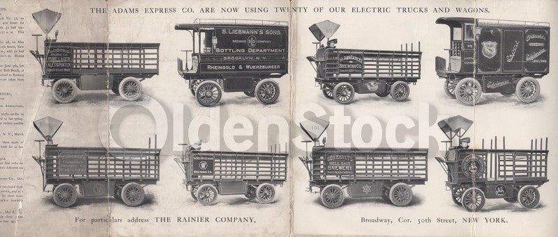 Rainier Electric Automobile Work Trucks Antique Advertising Sales Flyer 1903