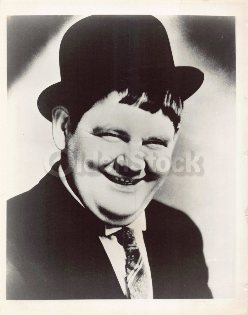 Oliver Hardy Vaudeville Comedy Movie Actor Classic Smile Vintage Promo Photo