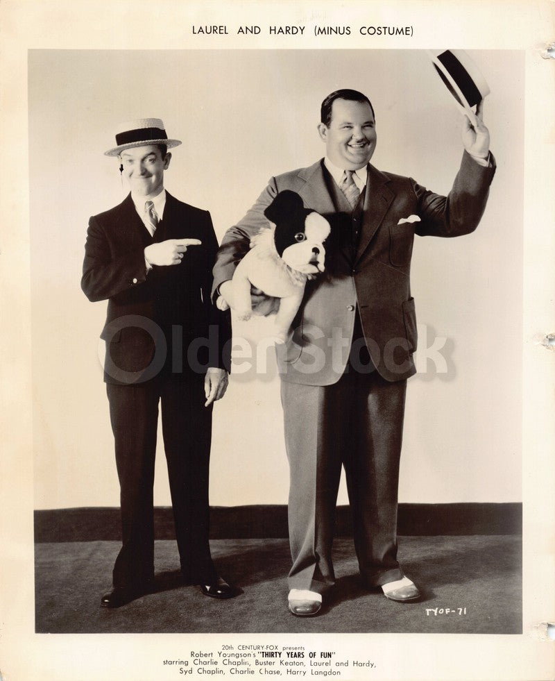 Laurel and Hardy Vaudeville Comedy Movie Actors Thirty Years Vintage Promo Photo