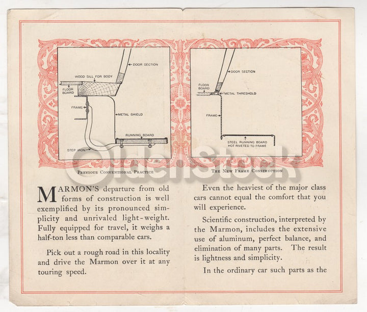 Marmon 34 Early Indianapolis Antique Automobile Graphic Advertising Flyer 1916