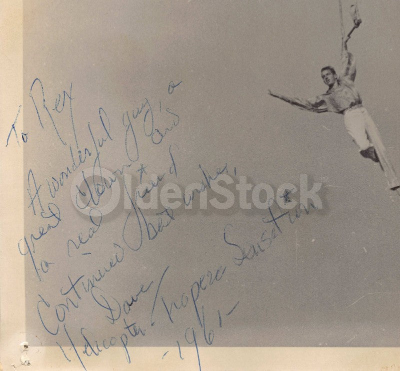 Dave Merrifield Helicopter Trapeze Circus Vintage Autograph Signed Photo
