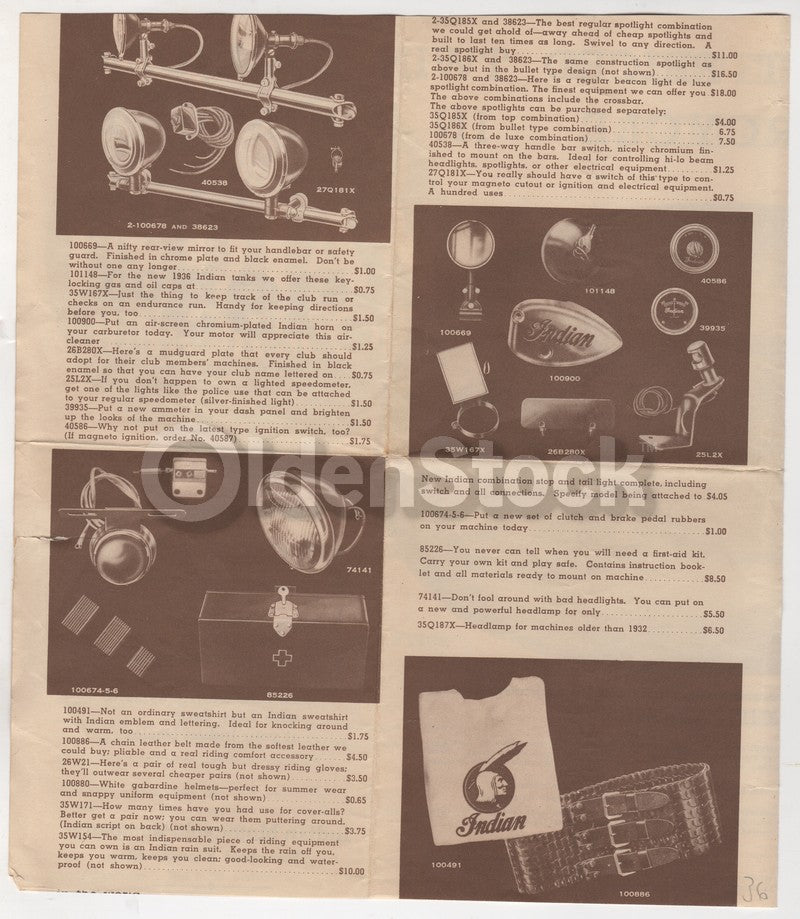 Indian Junior Scout Motorcycles Vintage Sales Advertising Poster Flyer 1930s