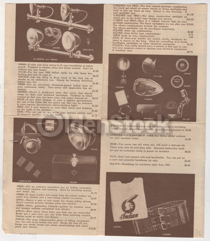 Indian Junior Scout Motorcycles Vintage Sales Advertising Poster Flyer 1930s