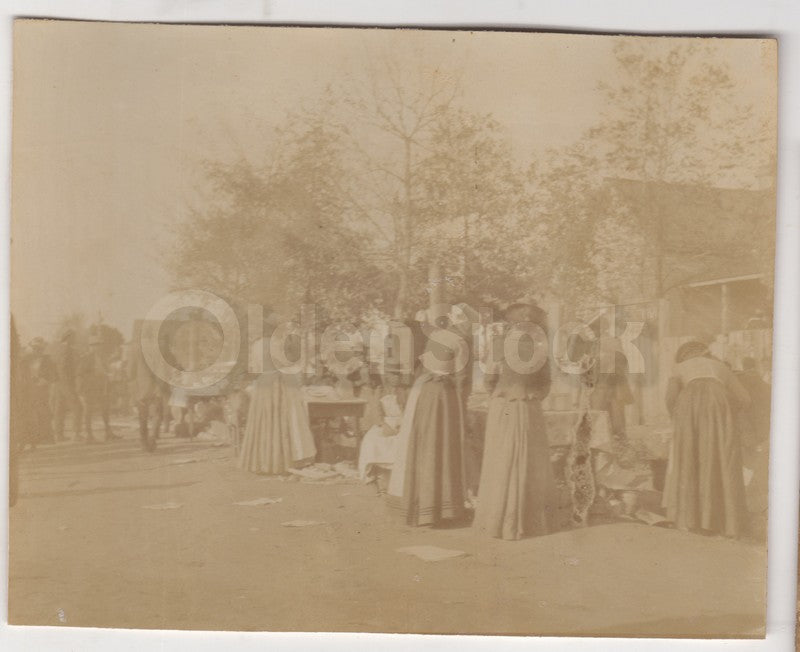 Victorian Flea Market Street Scene Excellent Antique Vernacular Photograph