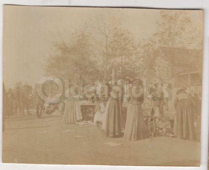 Victorian Flea Market Street Scene Excellent Antique Vernacular Photograph
