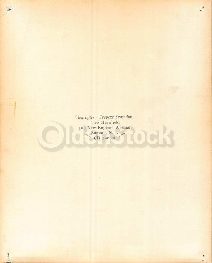 Dave Merrifield Helicopter Trapeze Circus Vintage Autograph Signed Photo