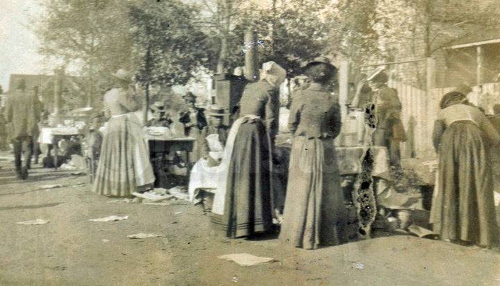 Victorian Flea Market Street Scene Excellent Antique Vernacular Photograph