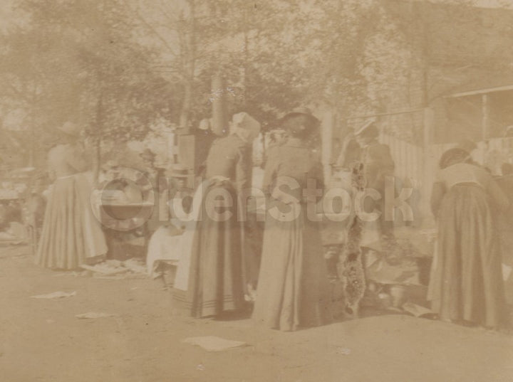Victorian Flea Market Street Scene Excellent Antique Vernacular Photograph