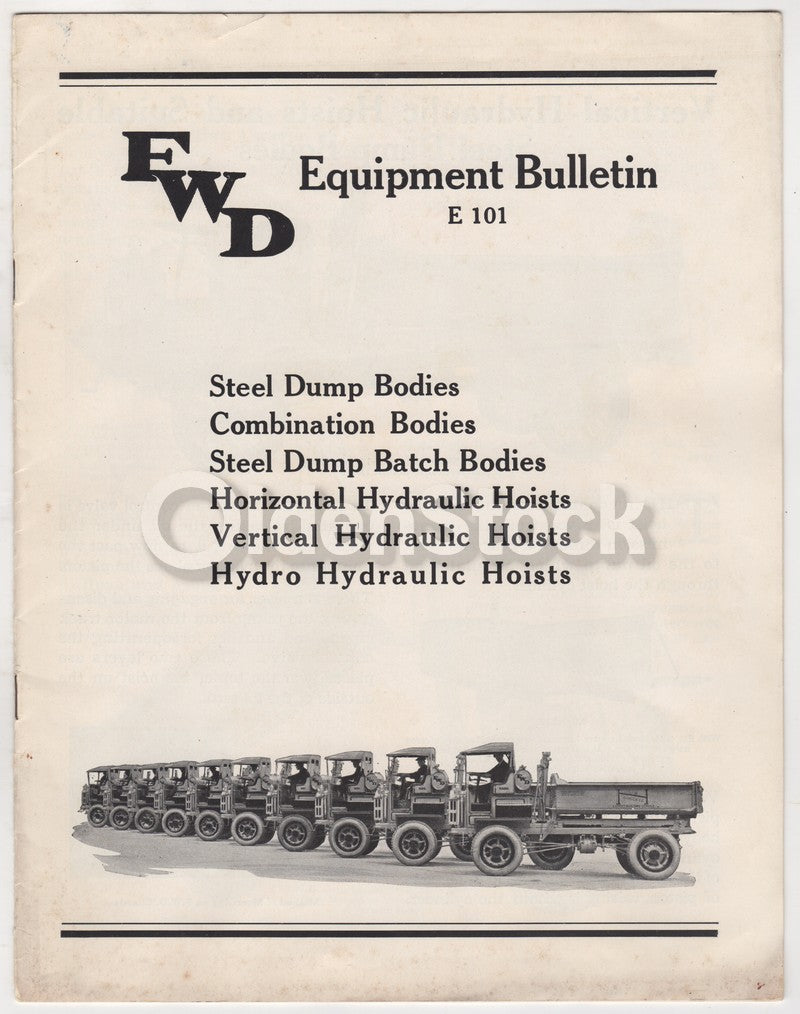 FWD Four Wheel Drive Construction Dump Trucks Antique Sales Catalog