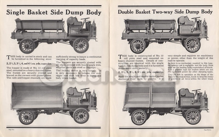 FWD Four Wheel Drive Construction Dump Trucks Antique Sales Catalog