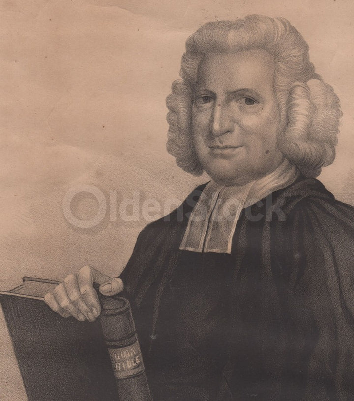 Reverend Charles Wesley Methodist Church Minister Antique Engraving Print