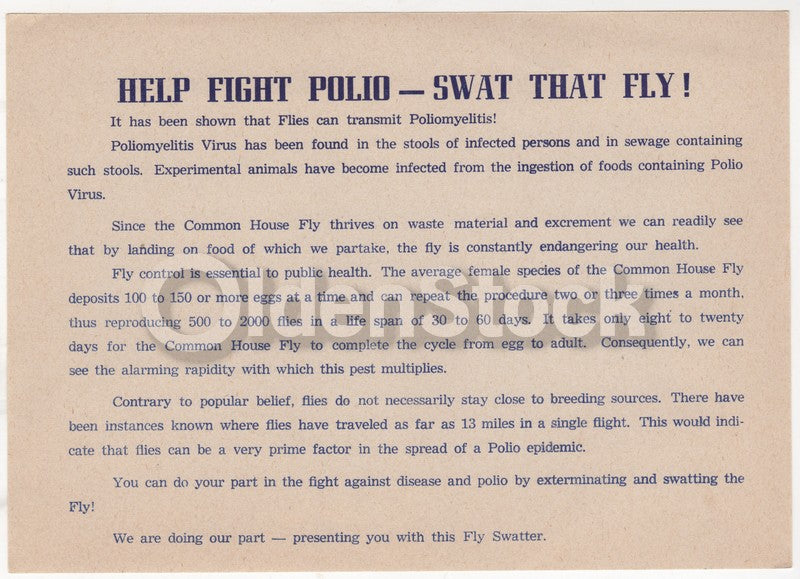 Help Fight Polio Antique WWI Era Public Health Poster Flyer 1919