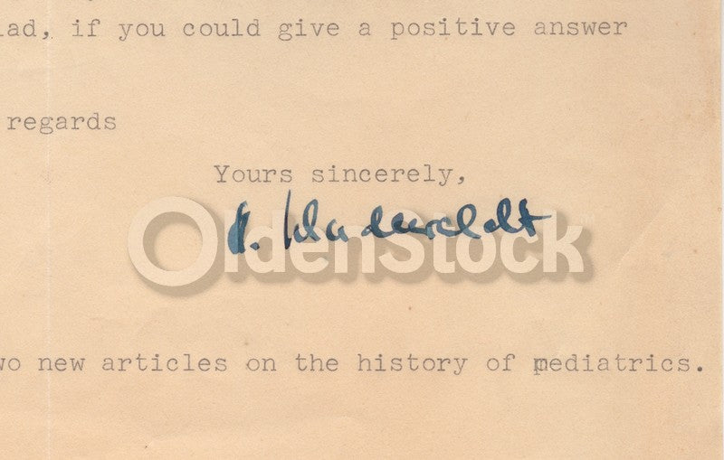 Hans Schadewaldt German WWII False Flag Author Scientist Autograph Letter