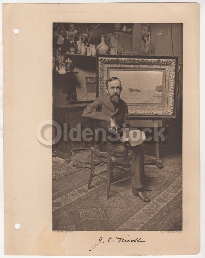 James Craig Nicoll New England Painter Autograph Signed Bennett Photogravure
