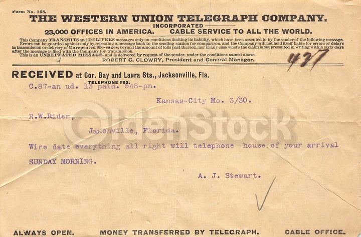 Western Union Telegraph Company Antique Graphic Advertising Flyer 1930