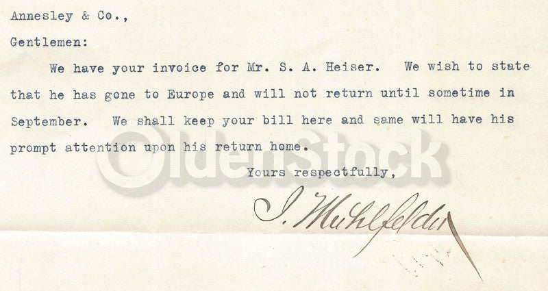 William Butterfield Sewing Machine Supply NY Antique Signed Letterhead Receipt 1870